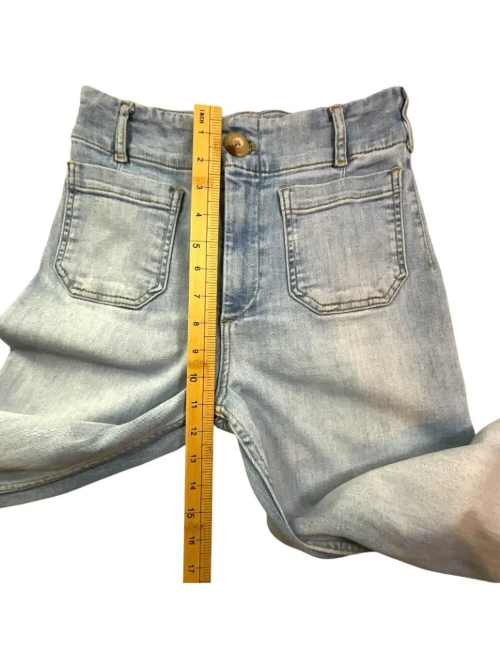 Maeve The Colette Wide Leg Jeans Womens 25 Blue High Rise Crop Denim Stretch